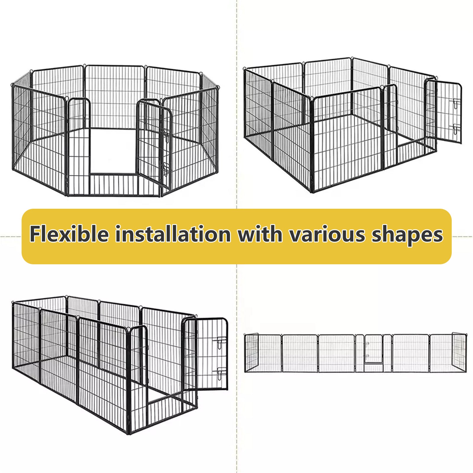 8 Panel Pet Dog Playpen Puppy Exercise Cage Enclosure Fence Foldable Play Pen L Petsleisure