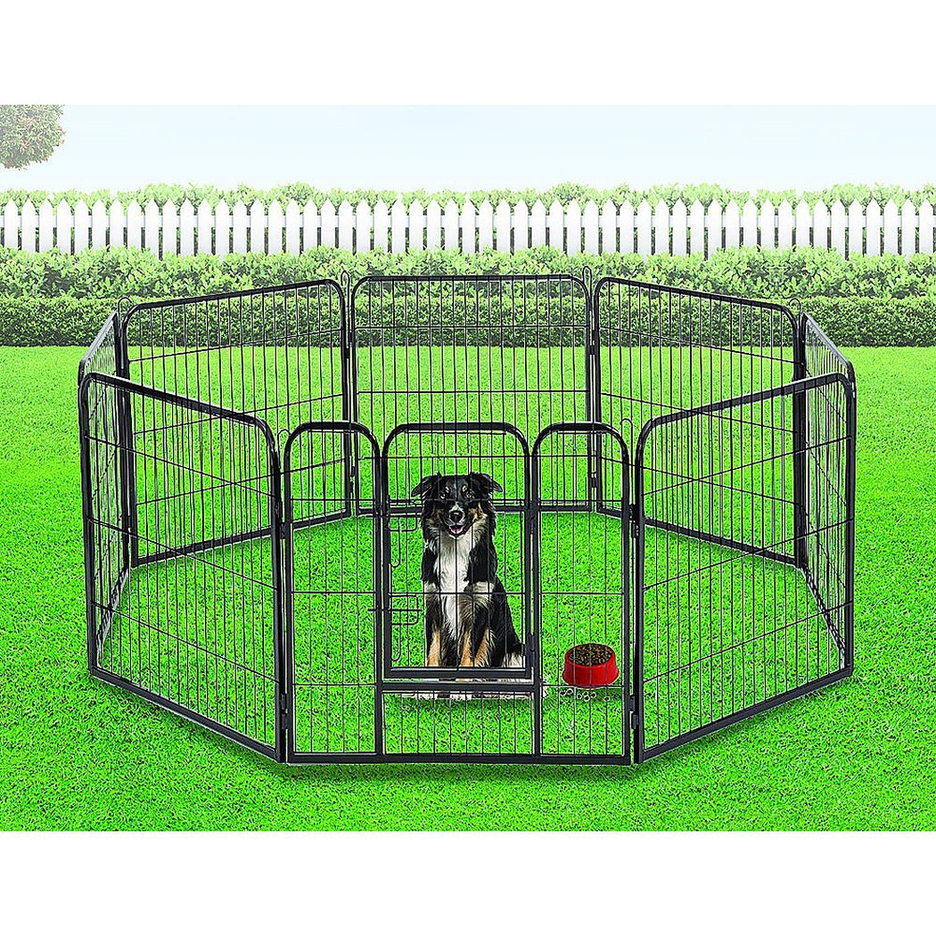 8 Panel Heavy Duty Pet Dog Playpen Puppy Exercise Fence Enclosure Cage Randy & Travis Machinery