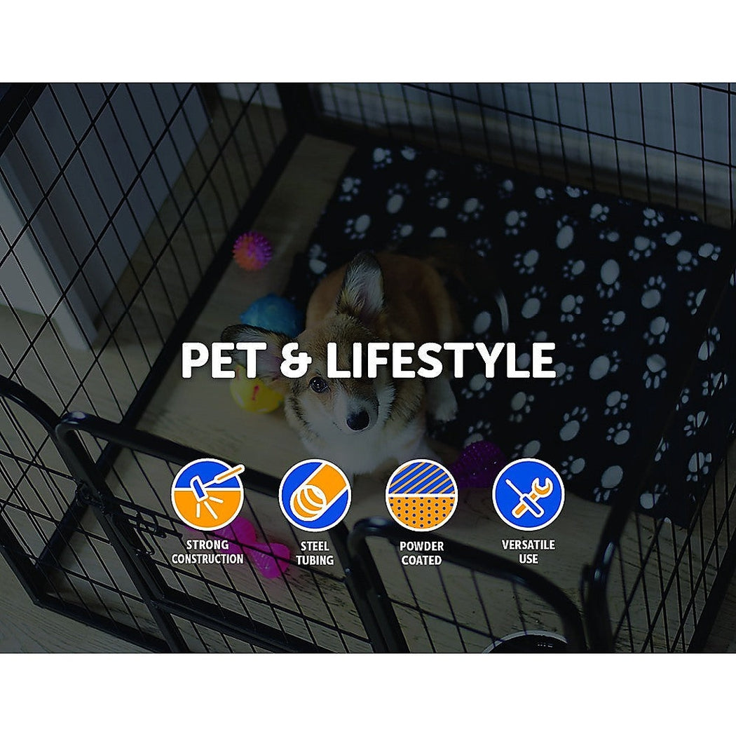8 Panel Heavy Duty Pet Dog Playpen Puppy Exercise Fence Enclosure Cage Randy & Travis Machinery