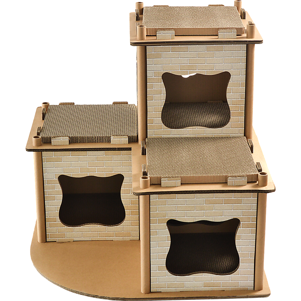 Cat Cardboard House Tree Tower Condo Scratcher Pet Post Pad Mat Furniture Randy & Travis Machinery