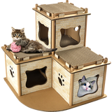 Cat Cardboard House Tree Tower Condo Scratcher Pet Post Pad Mat Furniture Randy & Travis Machinery