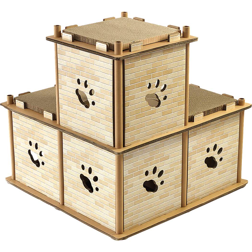 Cat Cardboard House Tree Tower Condo Scratcher Pet Post Pad Mat Furniture Randy & Travis Machinery