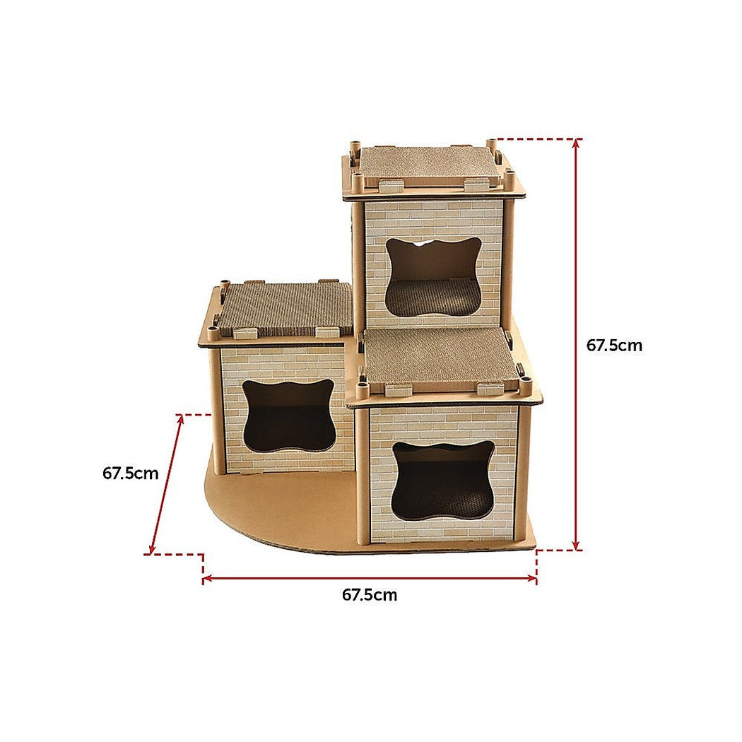 Cat Cardboard House Tree Tower Condo Scratcher Pet Post Pad Mat Furniture Randy & Travis Machinery