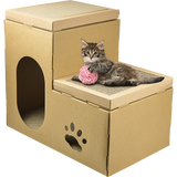 Cat Cardboard House Tree Tower Condo Scratcher Pet Post Pad Mat Furniture