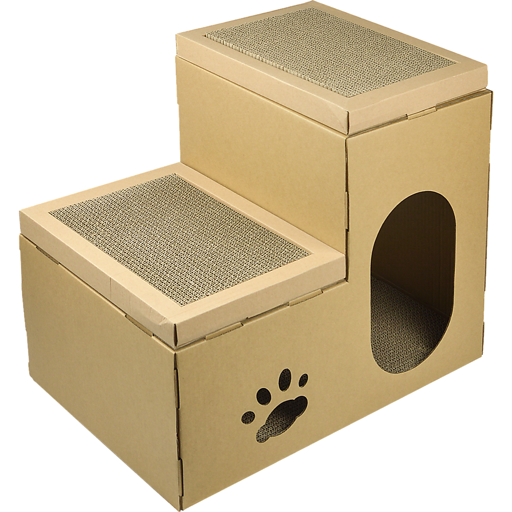 Cat Cardboard House Tree Tower Condo Scratcher Pet Post Pad Mat Furniture Randy & Travis Machinery