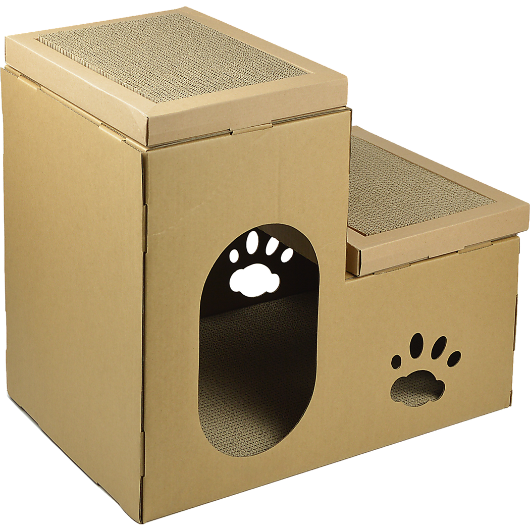 Cat Cardboard House Tree Tower Condo Scratcher Pet Post Pad Mat Furniture Randy & Travis Machinery