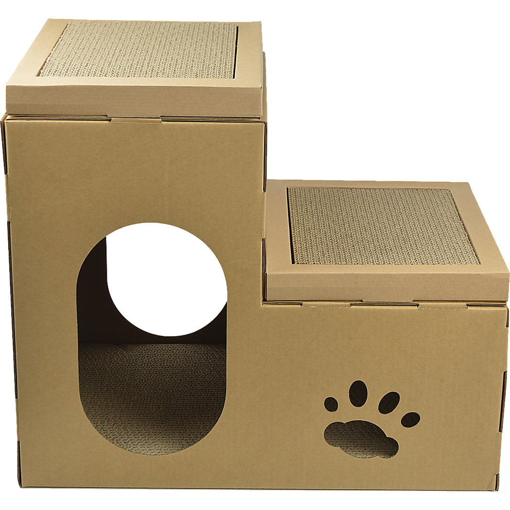 Cat Cardboard House Tree Tower Condo Scratcher Pet Post Pad Mat Furniture Randy & Travis Machinery