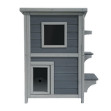 Cat House Weatherproof 2-Story Indoor Outdoor Wooden Shelter Bitumen Roof Unbranded