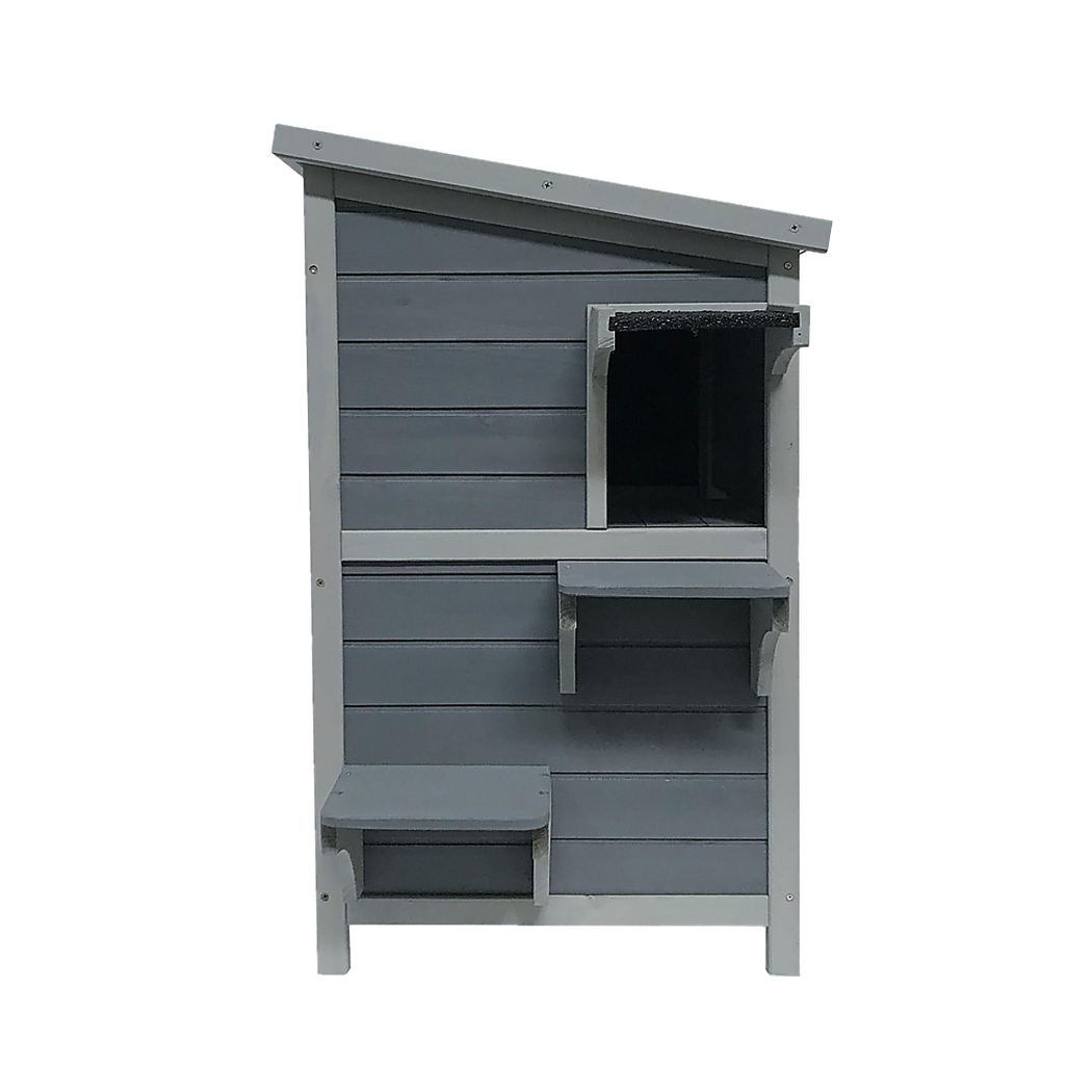 Cat House Weatherproof 2-Story Indoor Outdoor Wooden Shelter Bitumen Roof Unbranded