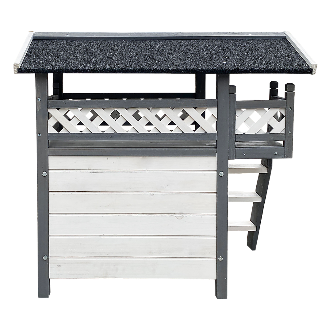 Cat House Weatherproof 2-Story Indoor Outdoor Wooden Shelter Bitumen Roof Unbranded