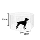 PaWz Pet Dog Playpen Puppy Exercise 8 Panel Enclosure Fence Silver With Door 36" PaWz