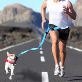 Adjustable Dog Hands Free Leash Waist Belt Buddy Jogging Walking Running Blue Uniwide