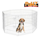 PaWz Pet Dog Playpen Puppy Exercise 8 Panel Enclosure Fence Silver With Door 36" PaWz