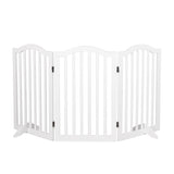 PaWz Wooden Pet Gate Dog Fence Safety Stair Barrier Security Door 3 Panels White PaWz