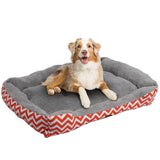 PaWz Pet Dog Cat Bed Deluxe Soft Cushion Lining Warm Kennel Orange Geo L