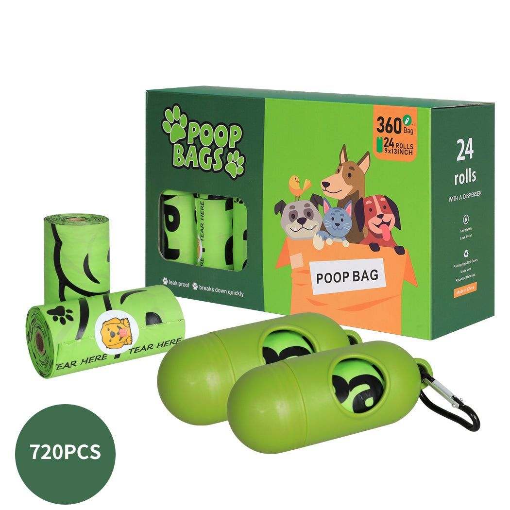 PaWz 100% Compostable Biobased Dog Poop Bag Puppy Holder Dispenser Clean 720pcs Petsleisure