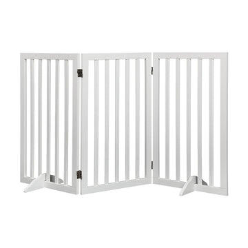 PaWz Wooden Pet Gate Dog Fence Safety Stair Barrier Security Door 3 Panel Large Petsleisure