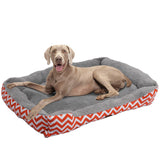 PaWz Pet Dog Cat Bed Deluxe Soft Cushion Lining Warm Kennel Orange Geo XL