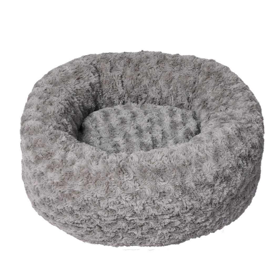 PaWz Calming Dog Bed Warm Soft Plush Sofa Pet Cat Cave Washable Portable Grey S PaWz