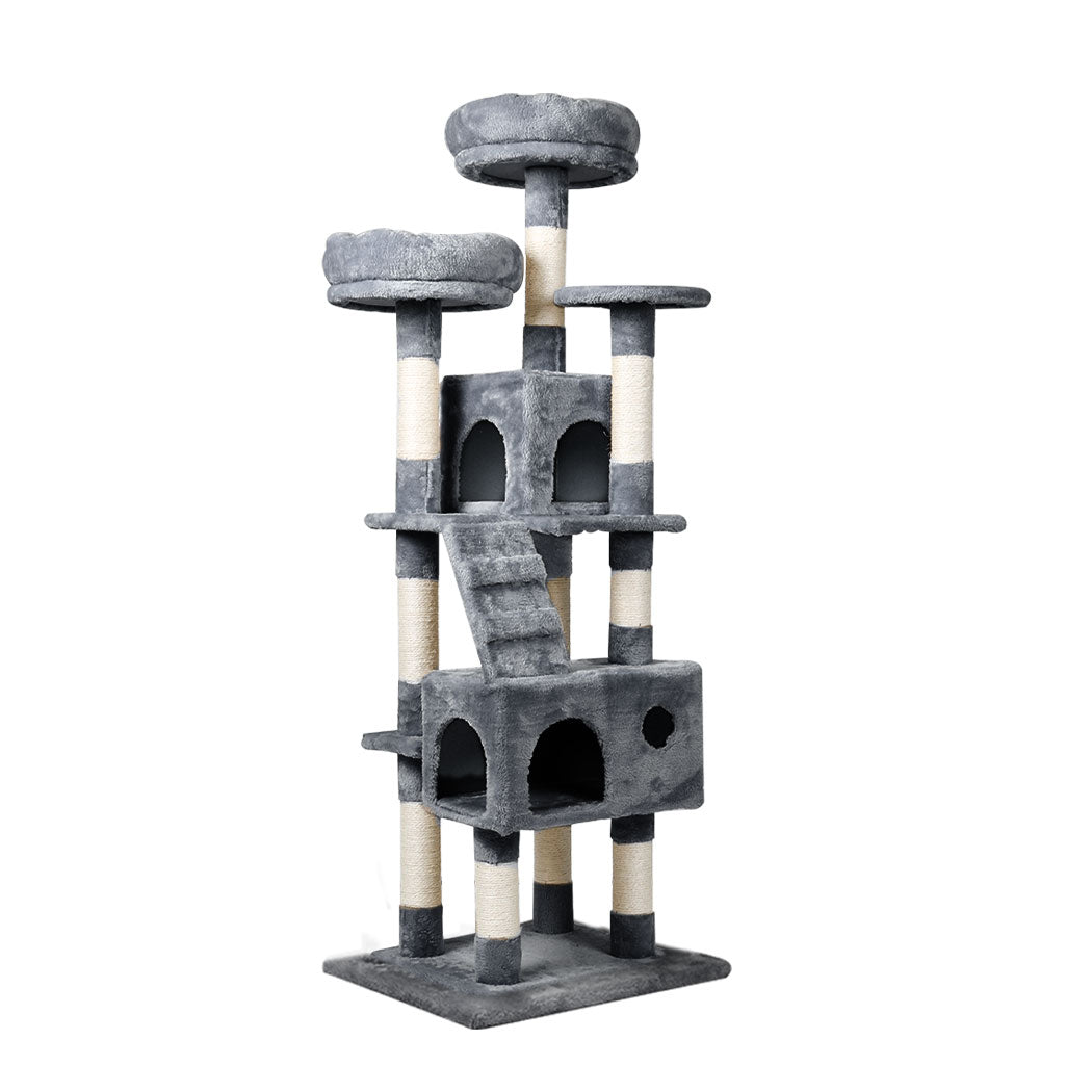 PaWz Cat Trees Scratching Post Scratcher For Large Cats Tower House Grey 140cm PaWz