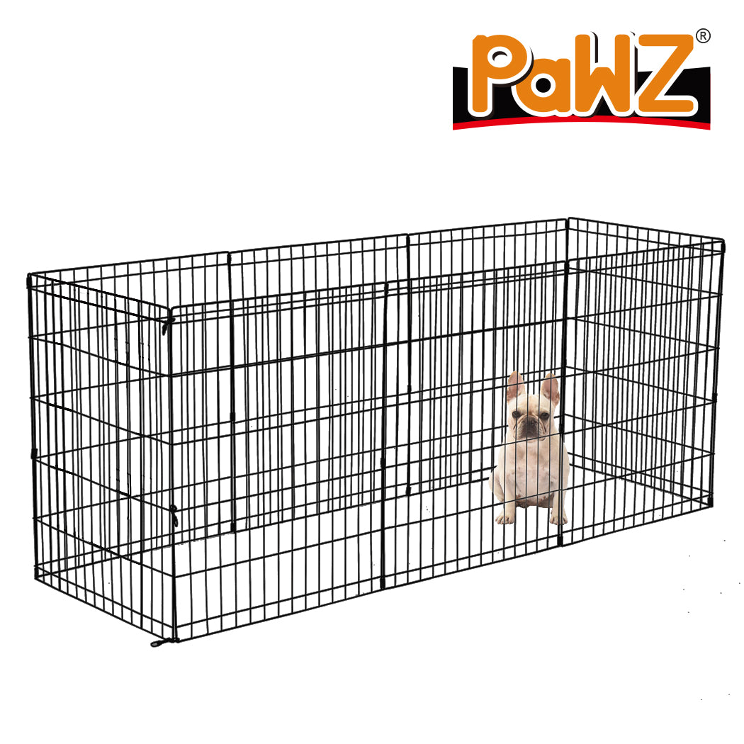 PaWz Pet Dog Playpen Puppy Exercise 8 Panel Fence Black Extension No Door 42" PaWz