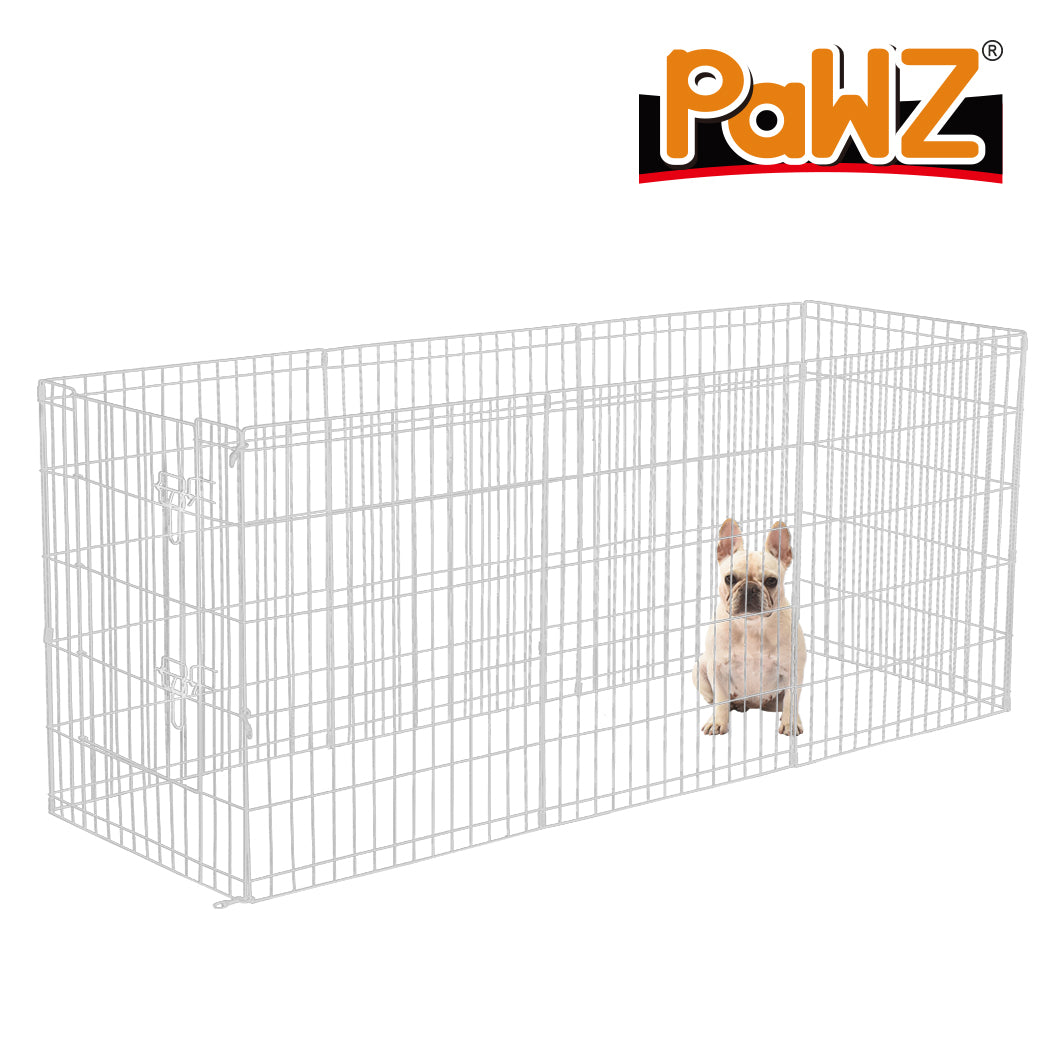 PaWz Pet Dog Playpen Puppy Exercise 8 Panel Enclosure Fence Silver With Door 36" PaWz