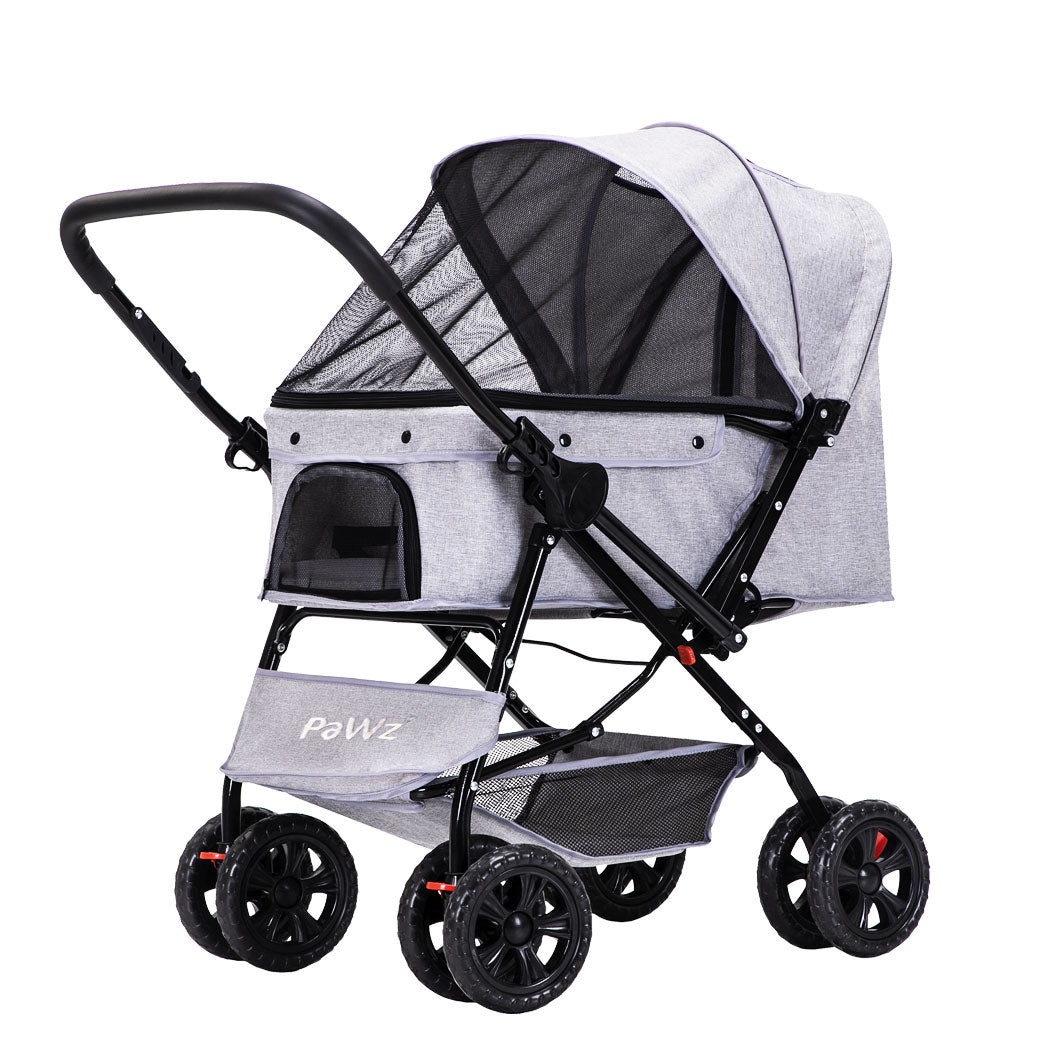 PaWz Pet Stroller Pram Dog Carrier Trailer Strollers 4 Wheels Foldable Large PaWz