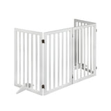 PaWz Wooden Pet Gate Dog Fence Safety Stair Barrier Security Door 4 Panel Large Petsleisure