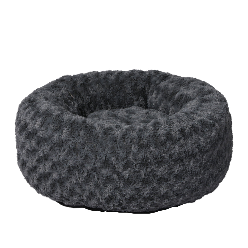PaWz Calming Dog Bed Warm Soft Plush Pet Cat Cave Washable Portable Dark Grey S PaWz