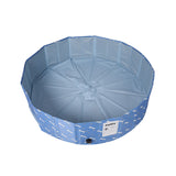 Portable Pet Swimming Pool Kids Dog Cat Washing Bathtub Outdoor Bathing Blue M PaWz