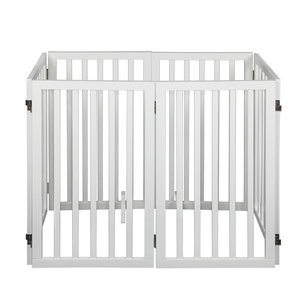 PaWz Wooden Pet Gate Dog Fence Safety Stair Barrier Security Door 6 Panel Large Petsleisure