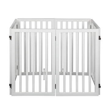 PaWz Wooden Pet Gate Dog Fence Safety Stair Barrier Security Door 6 Panel Large Petsleisure