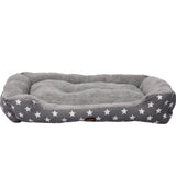PaWz Pet Dog Cat Bed Deluxe Soft Cushion Lining Warm Kennel Grey Star L PaWz