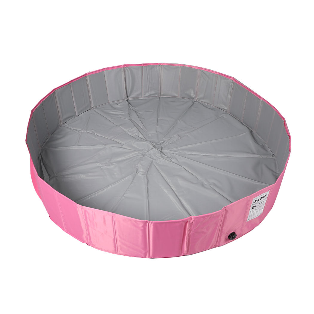 Portable Pet Swimming Pool Kids Dog Cat Washing Bathtub Outdoor Bathing Pink L PaWz