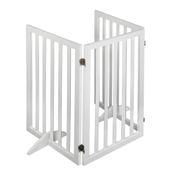 PaWz Wooden Pet Gate Dog Fence Safety Stair Barrier Security Door 3 Panel Large Petsleisure