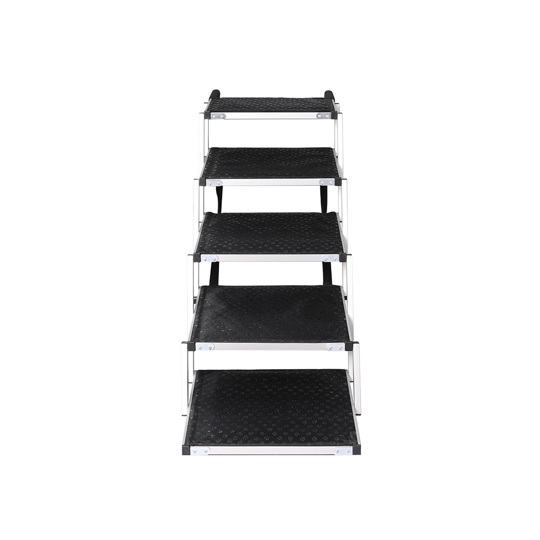 PaWz 5 Steps Dog Ramp Adjustable Height Stair Car Dog Folding Portable Aluminium PaWz
