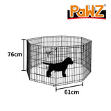 PaWz Pet Dog Playpen Puppy Exercise 8 Panel Enclosure Fence Black With Door 30" PaWz
