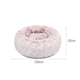 PaWz Pet Bed Cat Dog Donut Nest Calming Mat Soft Plush Kennel Pink Size XXL PaWz