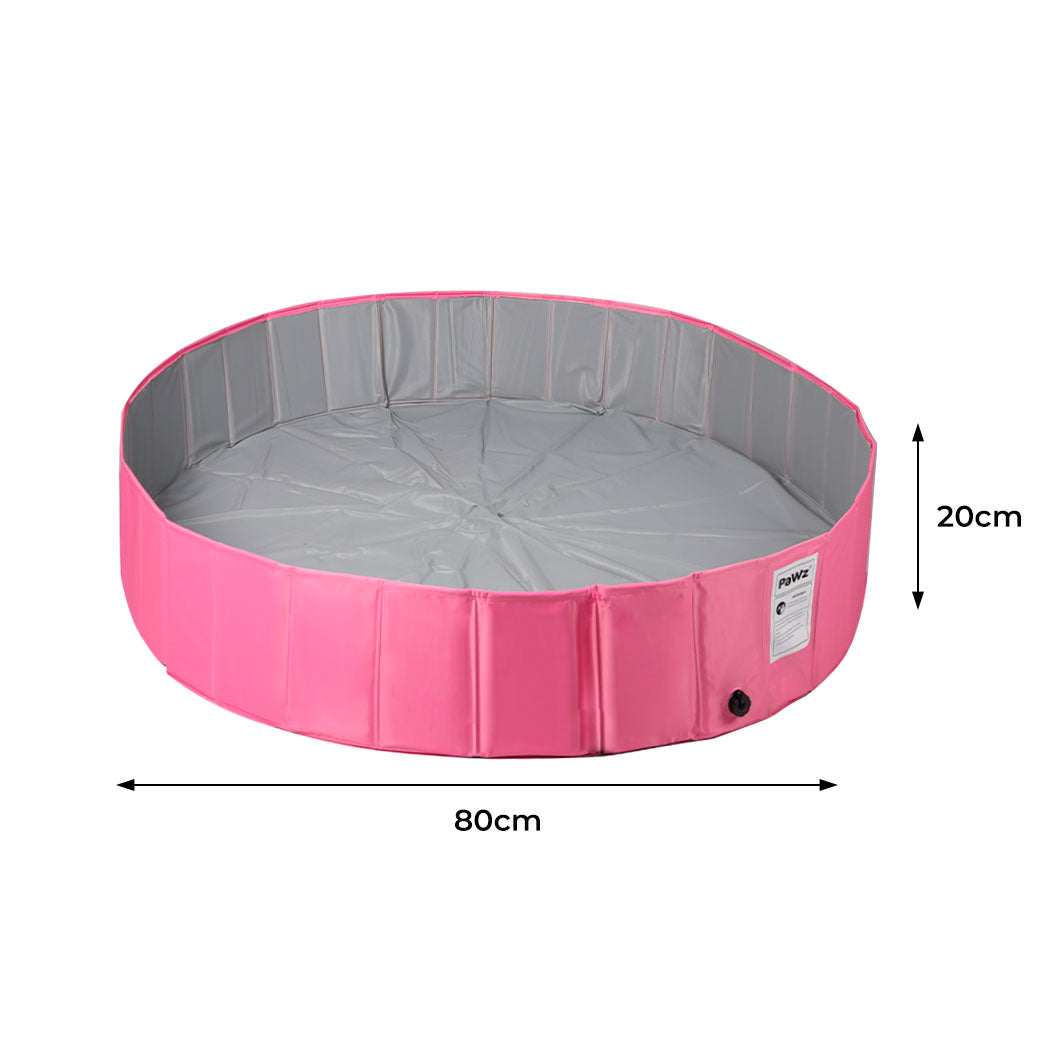 Portable Pet Swimming Pool Kids Dog Cat Washing Bathtub Outdoor Bathing Pink S PaWz