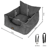 PaWz Pet Car Booster Seat Dog Protector Portable Travel Bed Removable Grey M PaWz