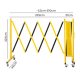 Expandable Portable Safety Barrier With Castors 510cm Retractable Isolation Fence Unbranded