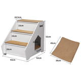 PaWz Wooden Dog Ramp Stairs Steps For Bed Pet Calming Kennel Non-Slip White PaWz