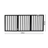 PaWz 3 Panels Wooden Pet Gate Dog Fence Safety Stair Barrier Security Door Black PaWz
