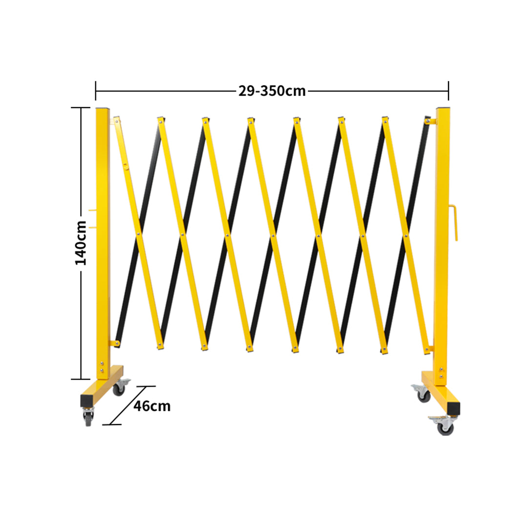 Expandable Portable Safety Barrier With Castors 350cm Retractable Isolation Fence Unbranded