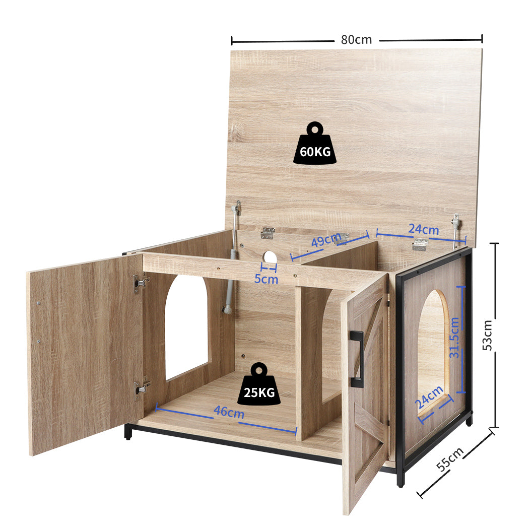 PaWz Enclosed Hooded Cat Litter Box Furniture Kitty Toilet Tray Pet House Table PaWz