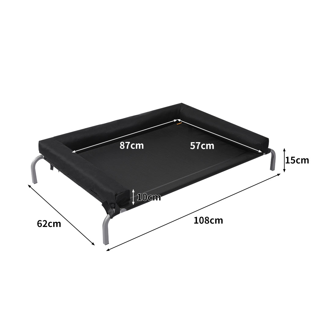 PaWz Elevated Pet Bed Dog Puppy Cat Trampoline Hammock Raised Heavy Duty Black L PaWz