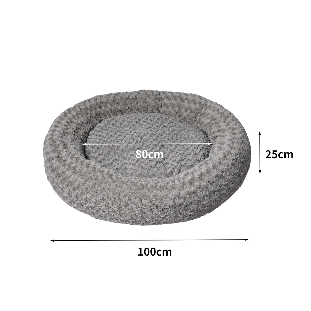 PaWz Calming Dog Bed Warm Soft Plush Sofa Pet Cat Cave Washable Portable Grey XL PaWz