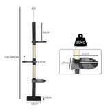 PaWz Cat Scratching Post Tree Condo Furniture Scratcher Tower 228-288 High Grey PaWz