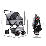 PaWz Pet Stroller Pram Dog Carrier Trailer Strollers 4 Wheels Foldable Large PaWz