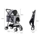 PaWz Large Pet Stroller Dog Cat Travel Carrier Pram Foldable Pushchair Outdoor PaWz